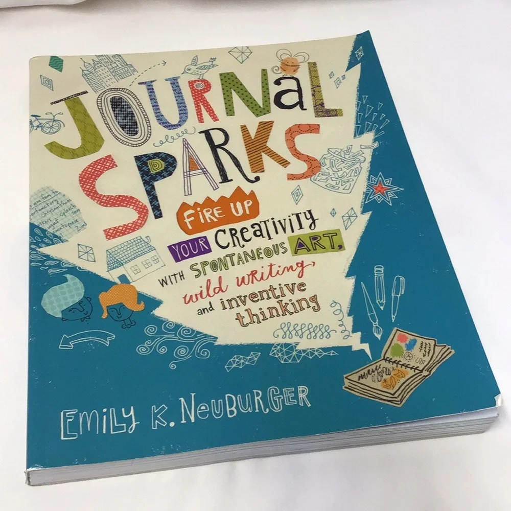 Journal Sparks Creativity Book - inspiration plus stickers & collage papers FUN! - Picture 1 of 16